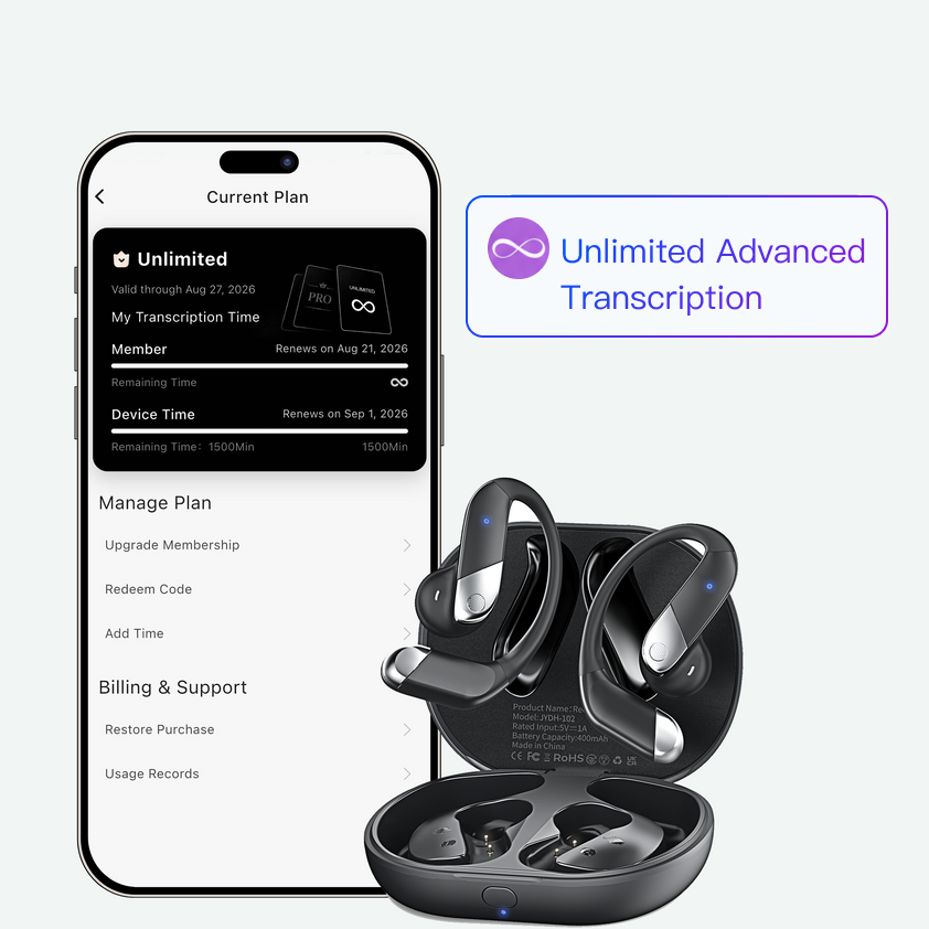 Recolx AI Earbuds Fit 2 & AI Annual Unlimited Plan
