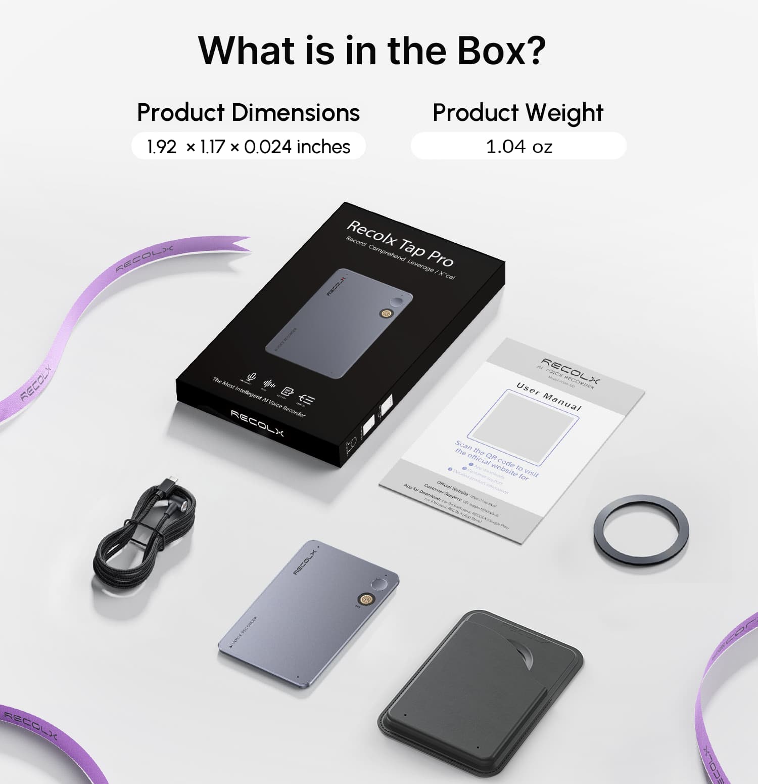 Recolx Tap™ Pro AI Voice Recorder
