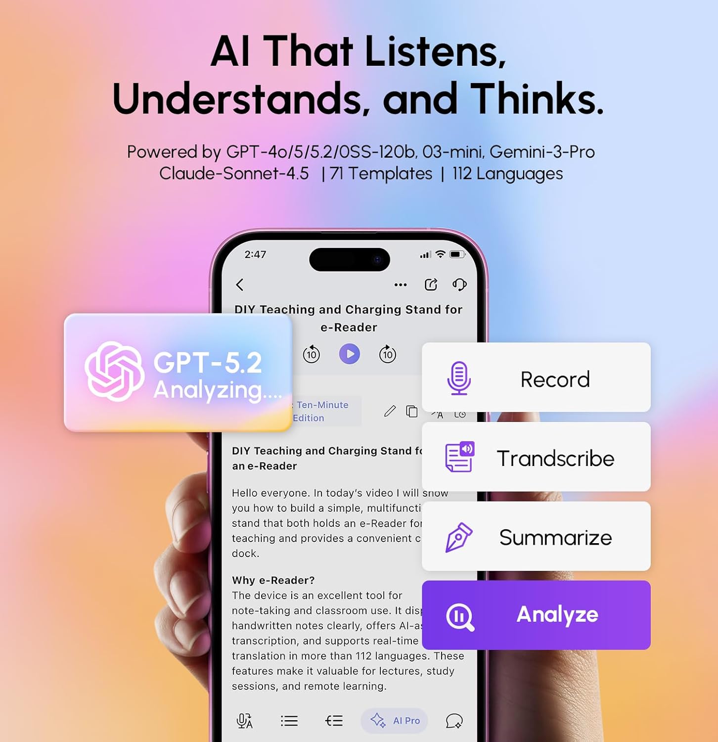 Recolx Tap AI Voice Recorder